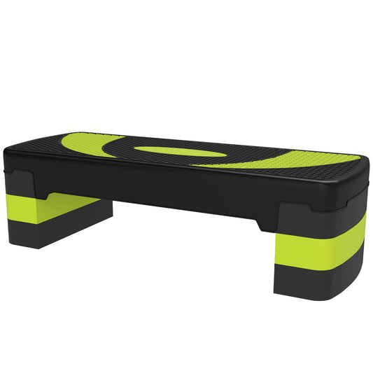 Adjustable Aerobic Stepper - 3 Heights, 150kg Capacity, Green