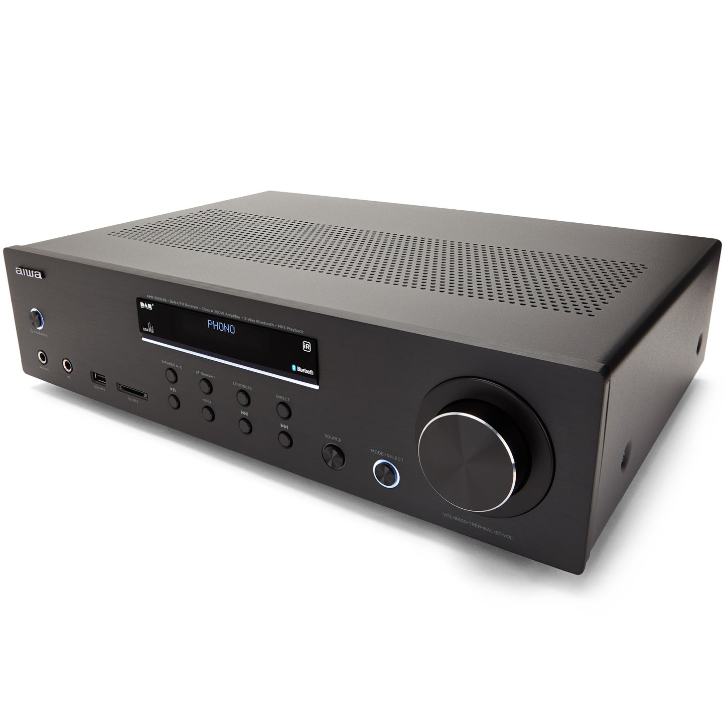 Stereo Receiver with Bluetooth, 2x100W RMS @4Ohm