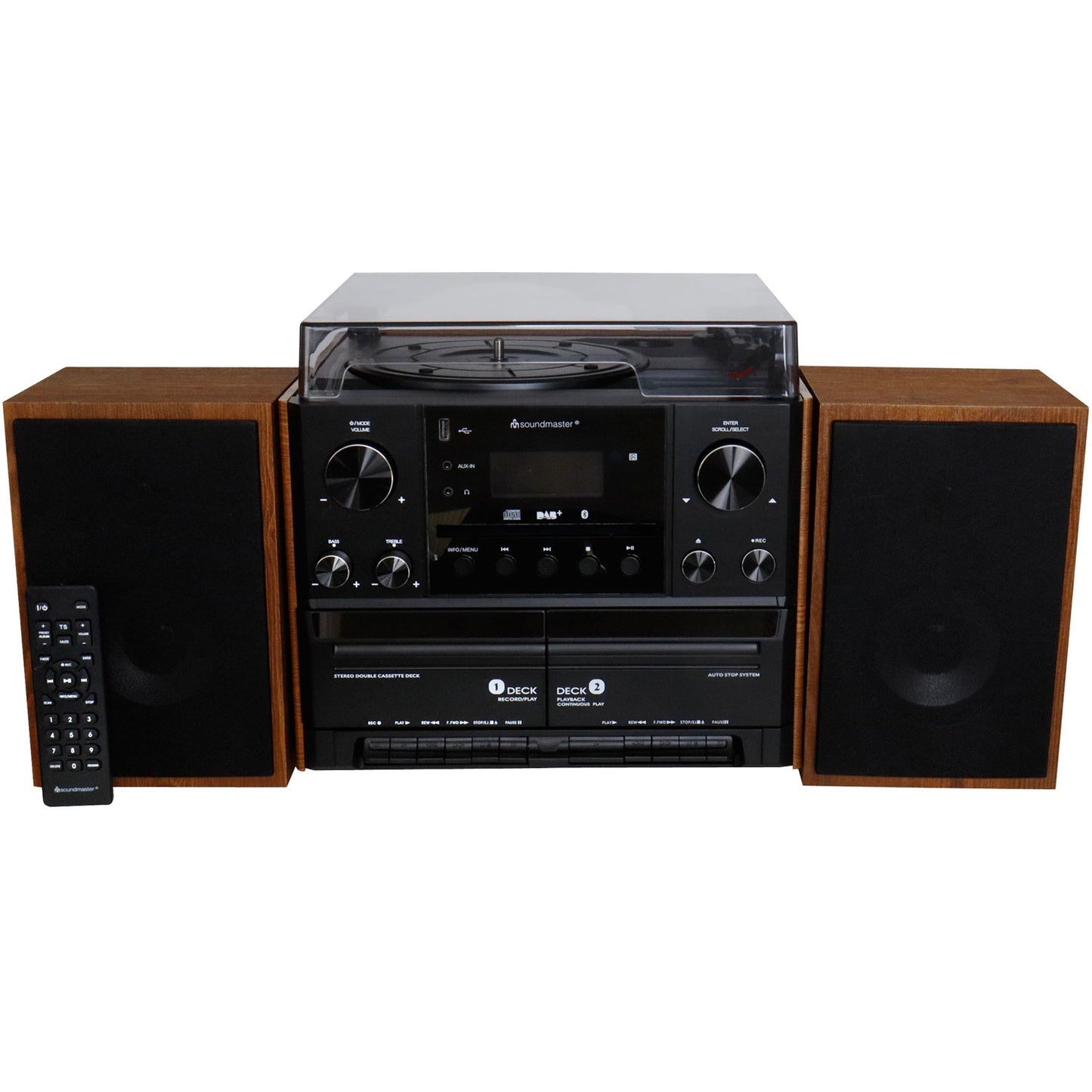 Stereo music center MCD5600 with DAB+/FM radio, CD/MP3, turntable, double cassette, USB, Bluetooth