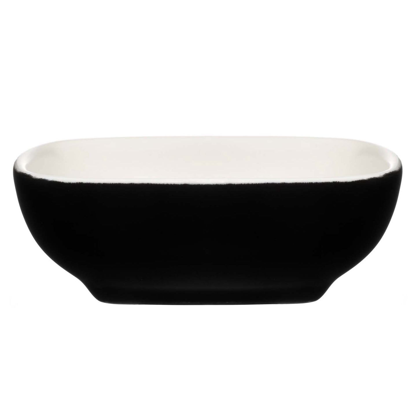 Stoneware Dip Bowls, Black/White, Set of 4, Oven Safe