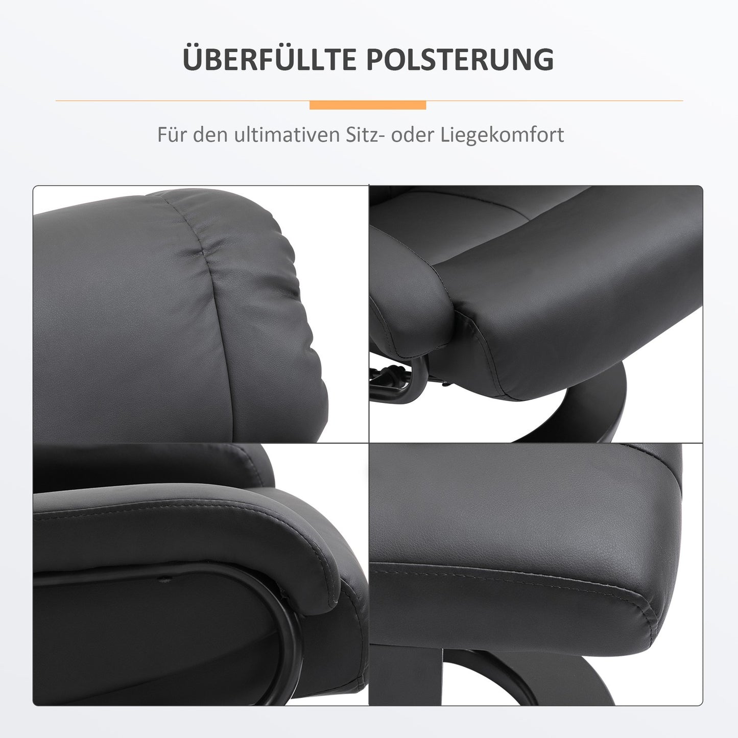 Black massage stool - 76x80x102 cm Adjustable height