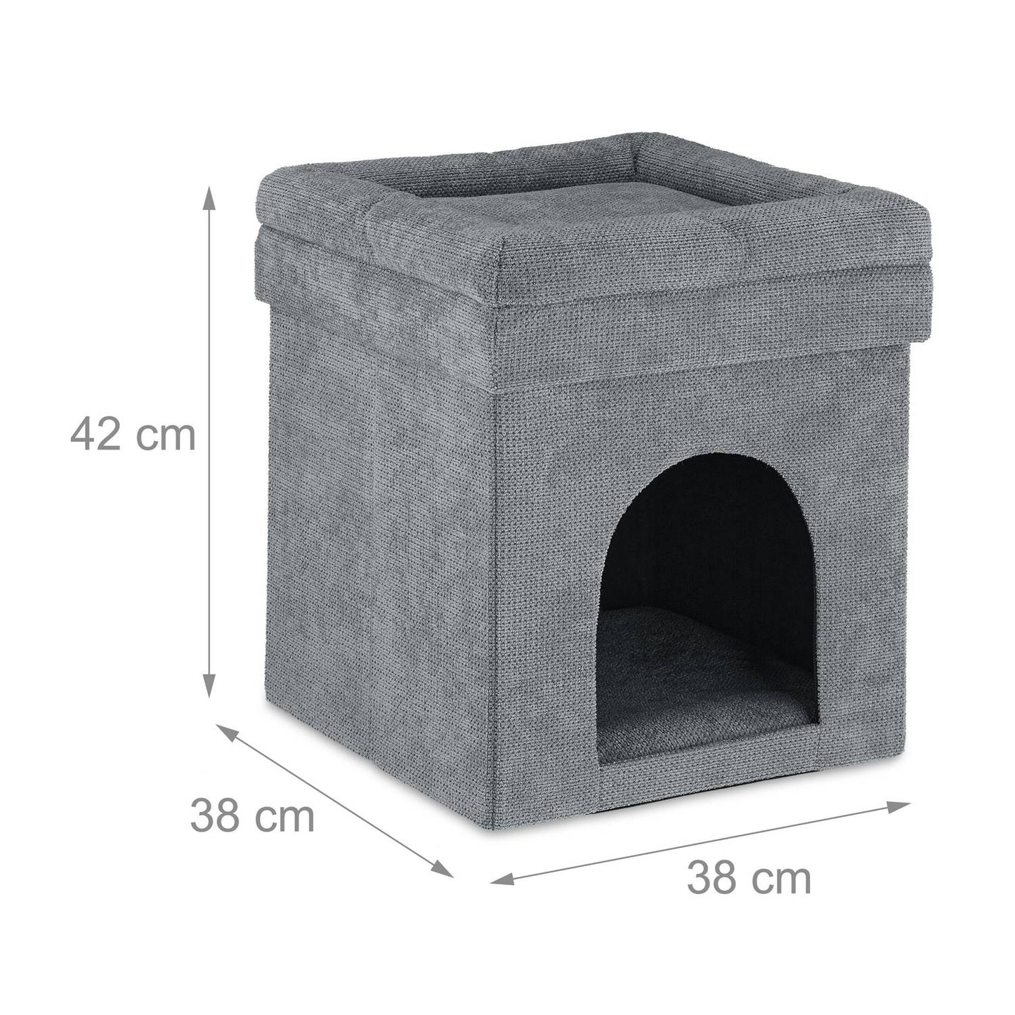 Stool for cat cave in grey