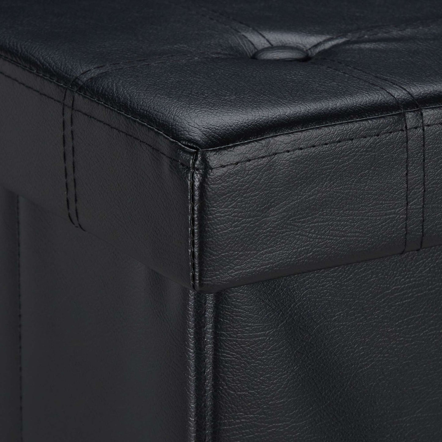 Stool in artificial leather with storage space