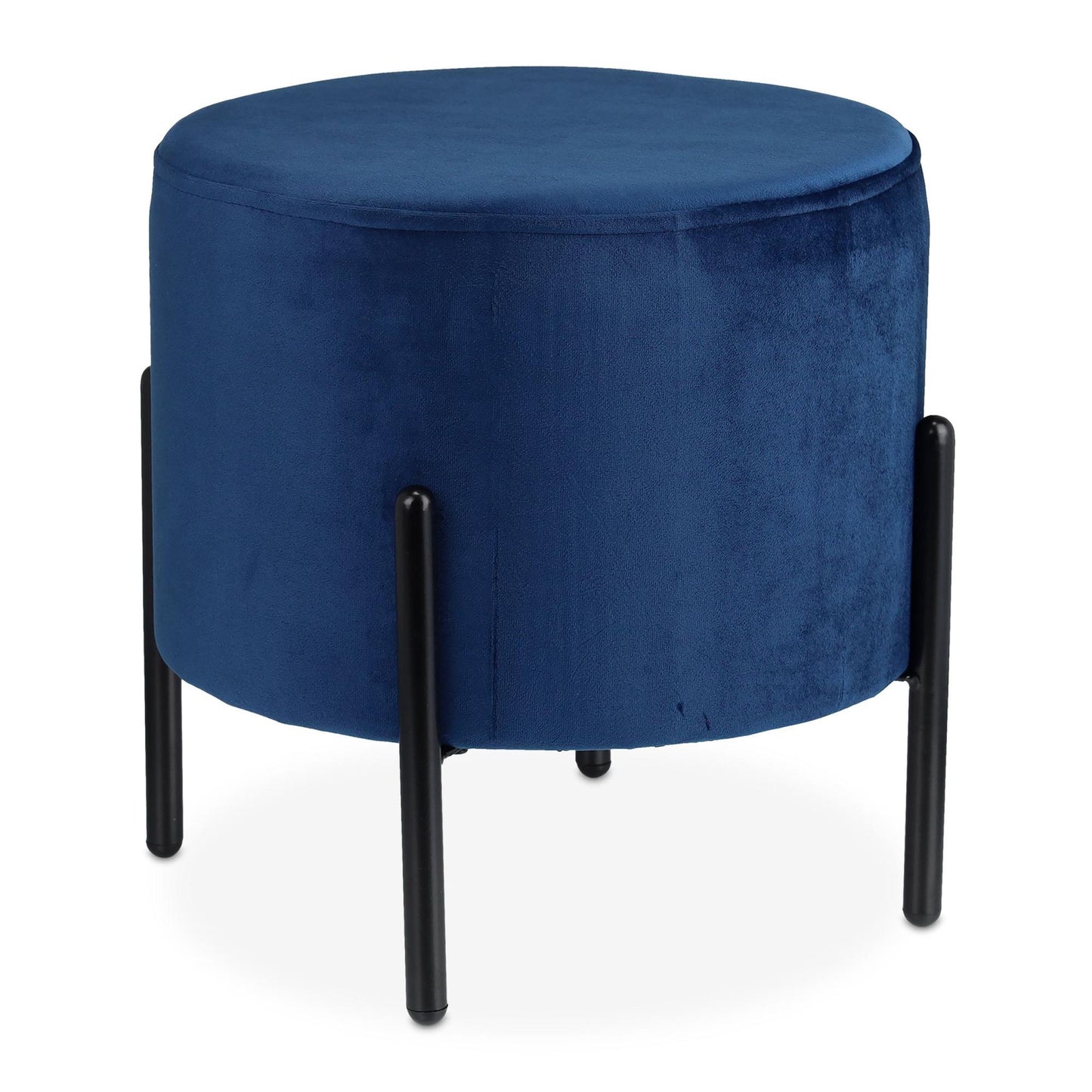 Stool in blue velvet