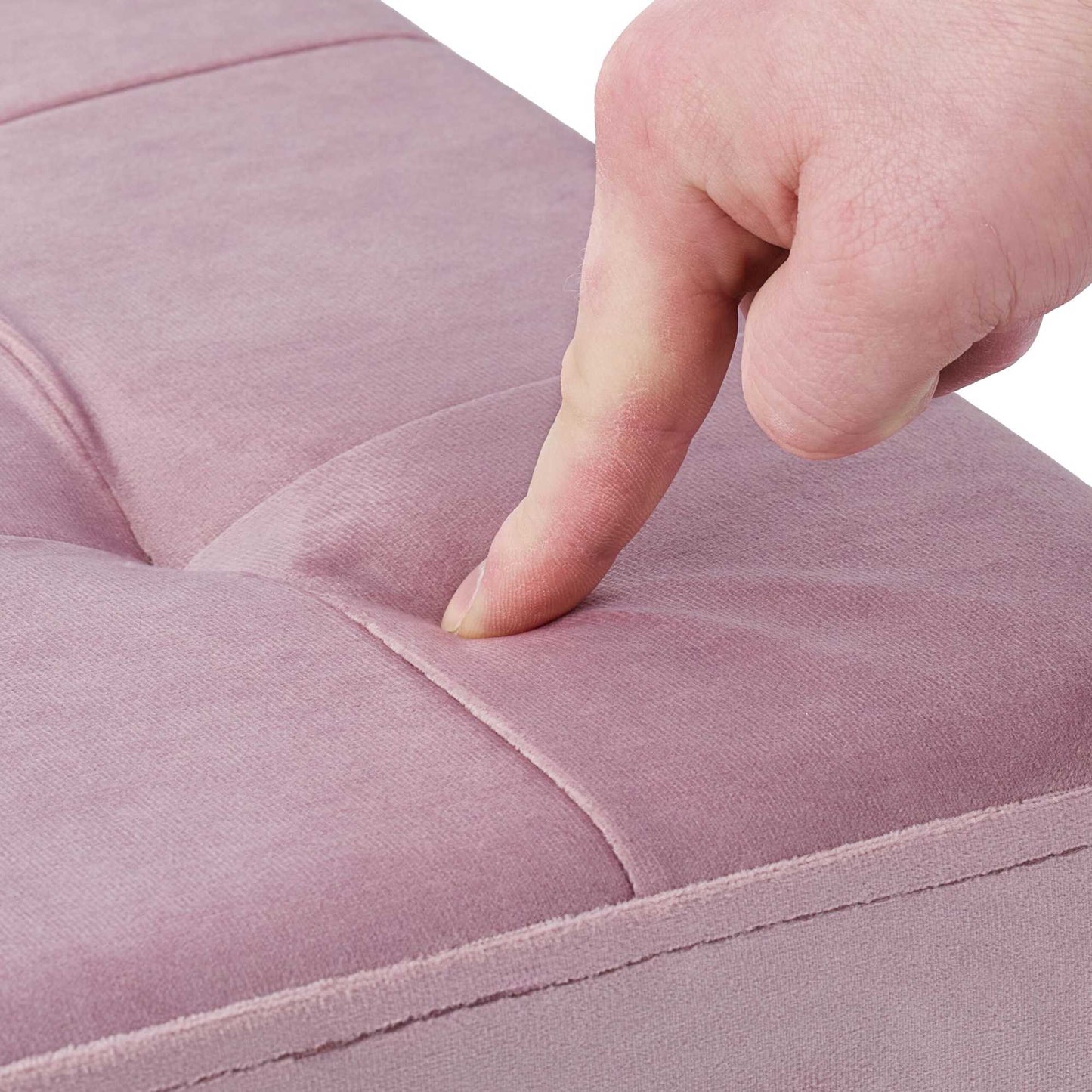 Stool in pink velvet