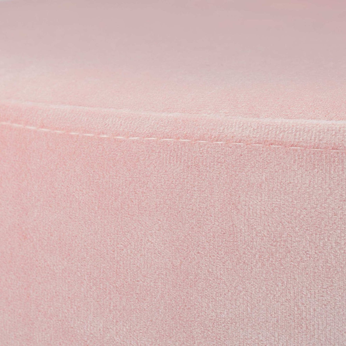 Stool in velvet with pink metal legs