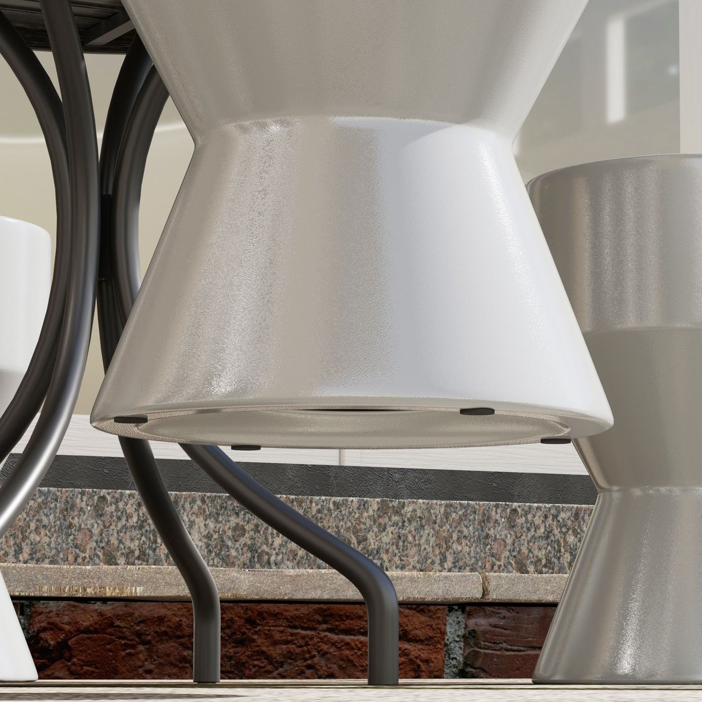 Ceramic hourglass garden stool, 120 kg capacity, weather resistant
