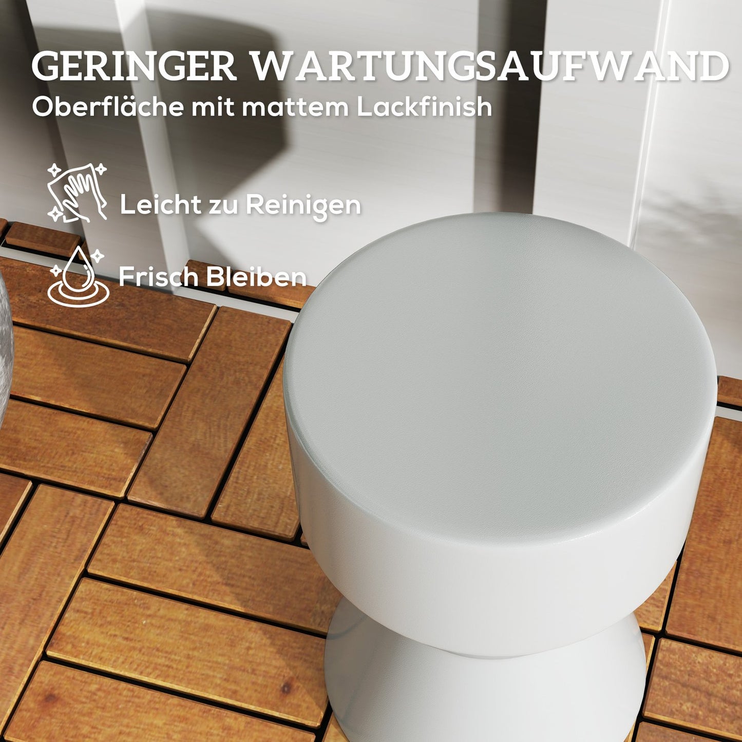 Ceramic hourglass garden stool, 120 kg capacity, weather resistant