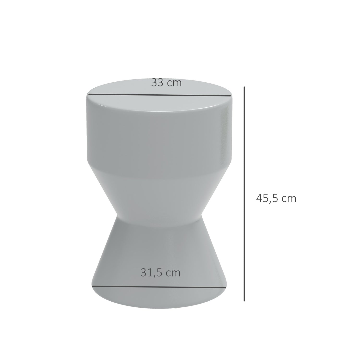 Ceramic hourglass garden stool, 120 kg capacity, weather resistant