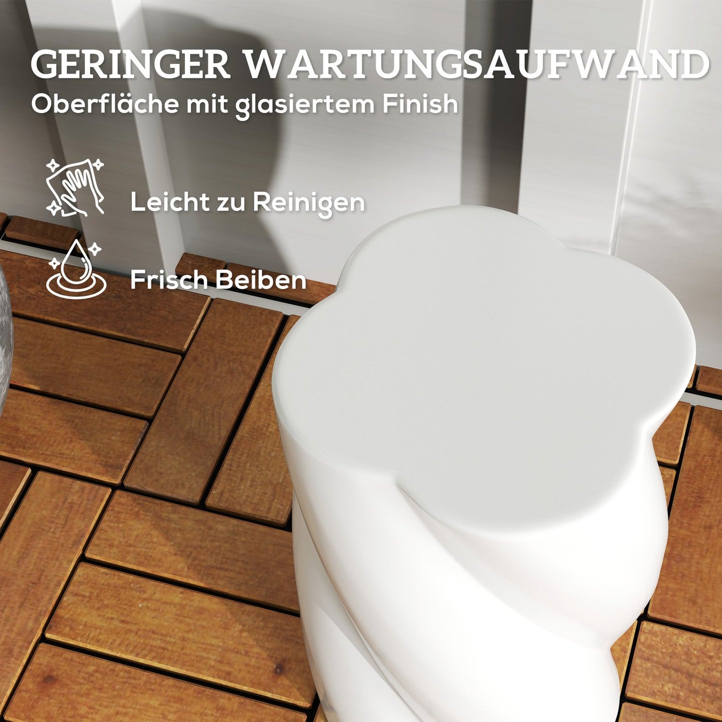 Ceramic spiral pallet, weatherproof, 120 kg load, white