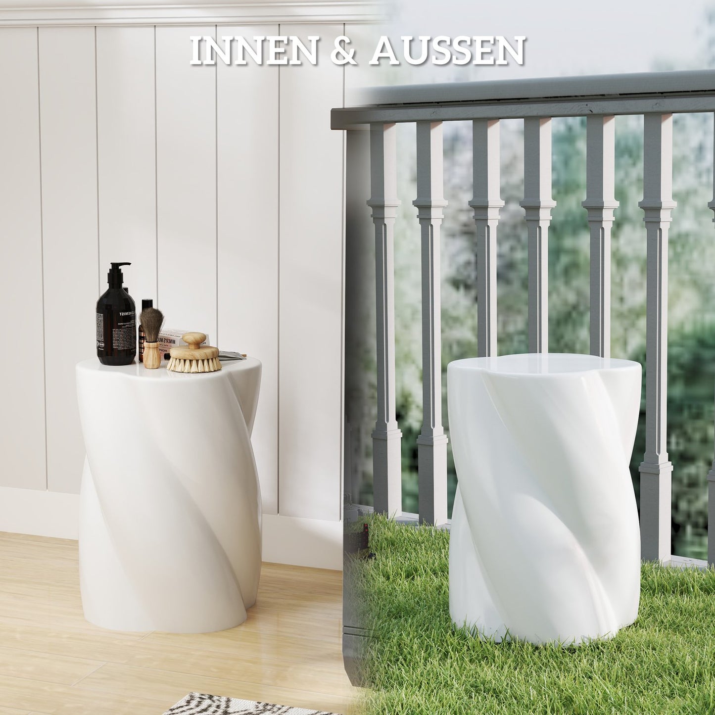 Ceramic spiral pallet, weatherproof, 120 kg load, white