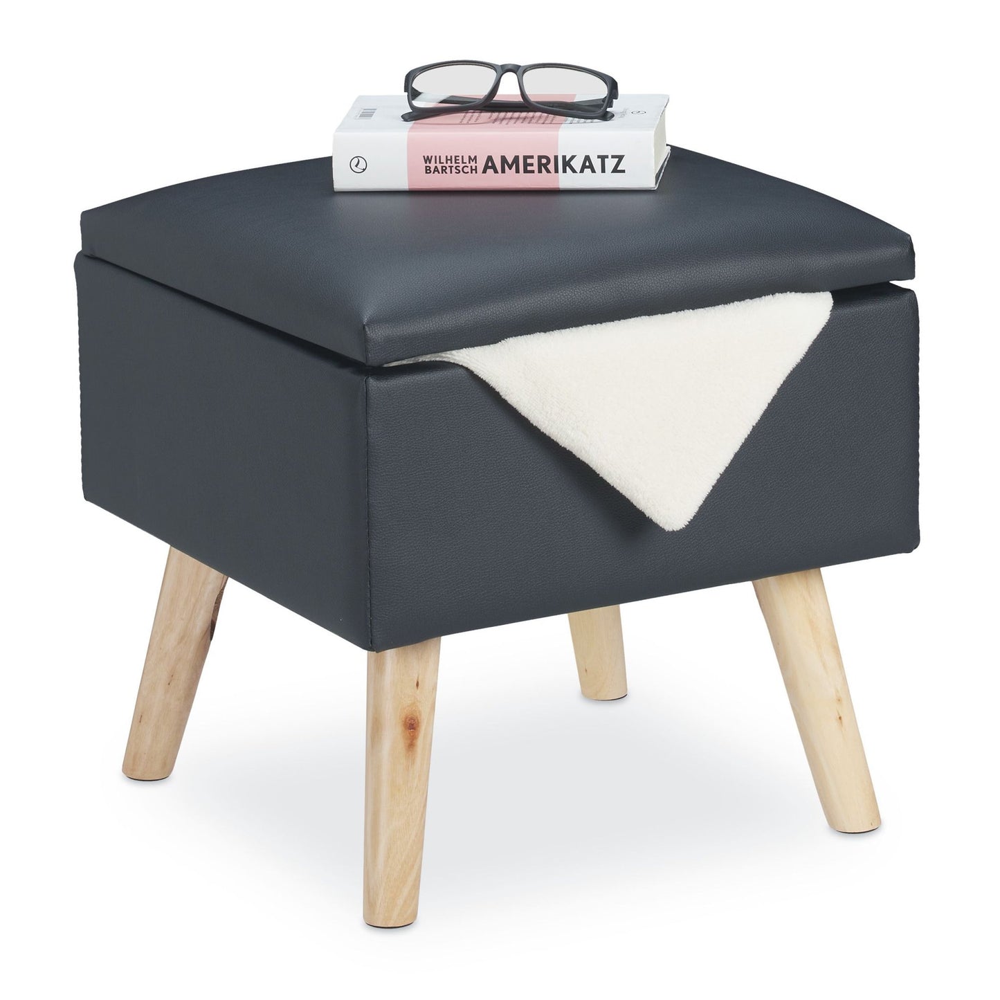 Stool with storage space Artificial leather