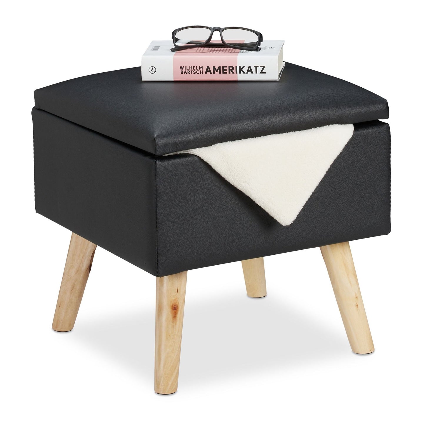 Stool with storage space Artificial leather