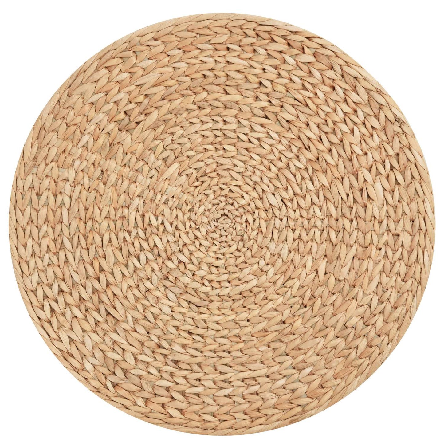 Footstool with storage, removable lid, straw rattan, khaki