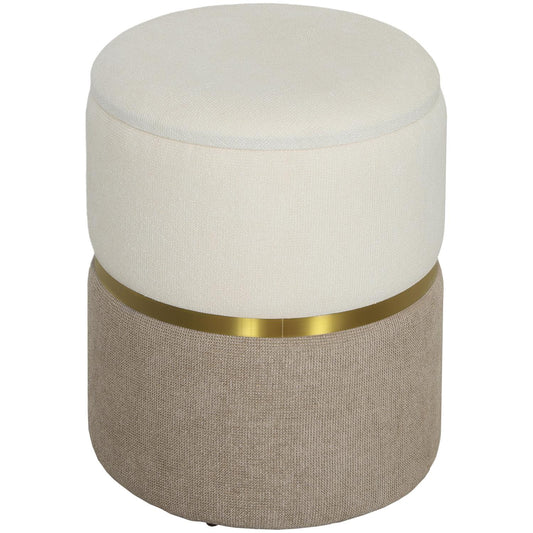 Stool with storage space Stool with lid, metal ring, two-tone design 36 x 36 x 44 cm Cream white