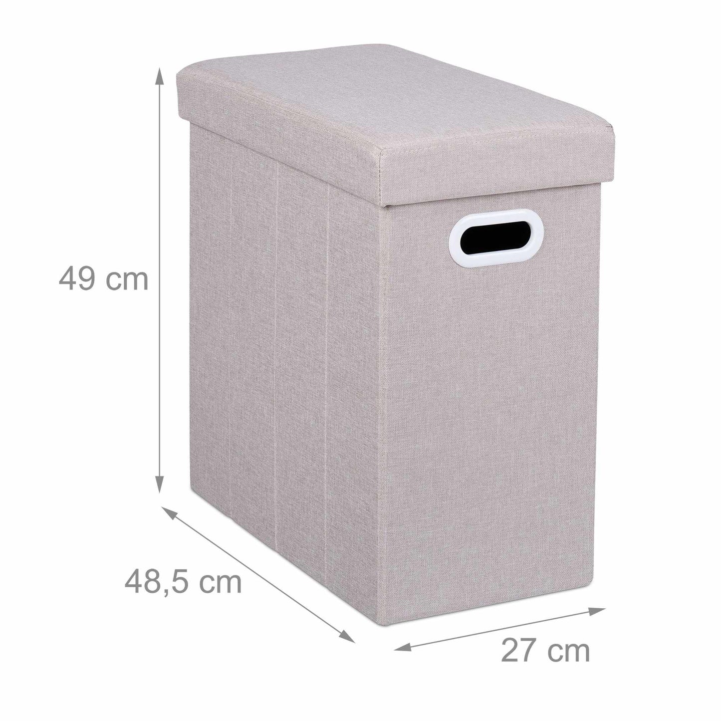 Stool with storage space beige