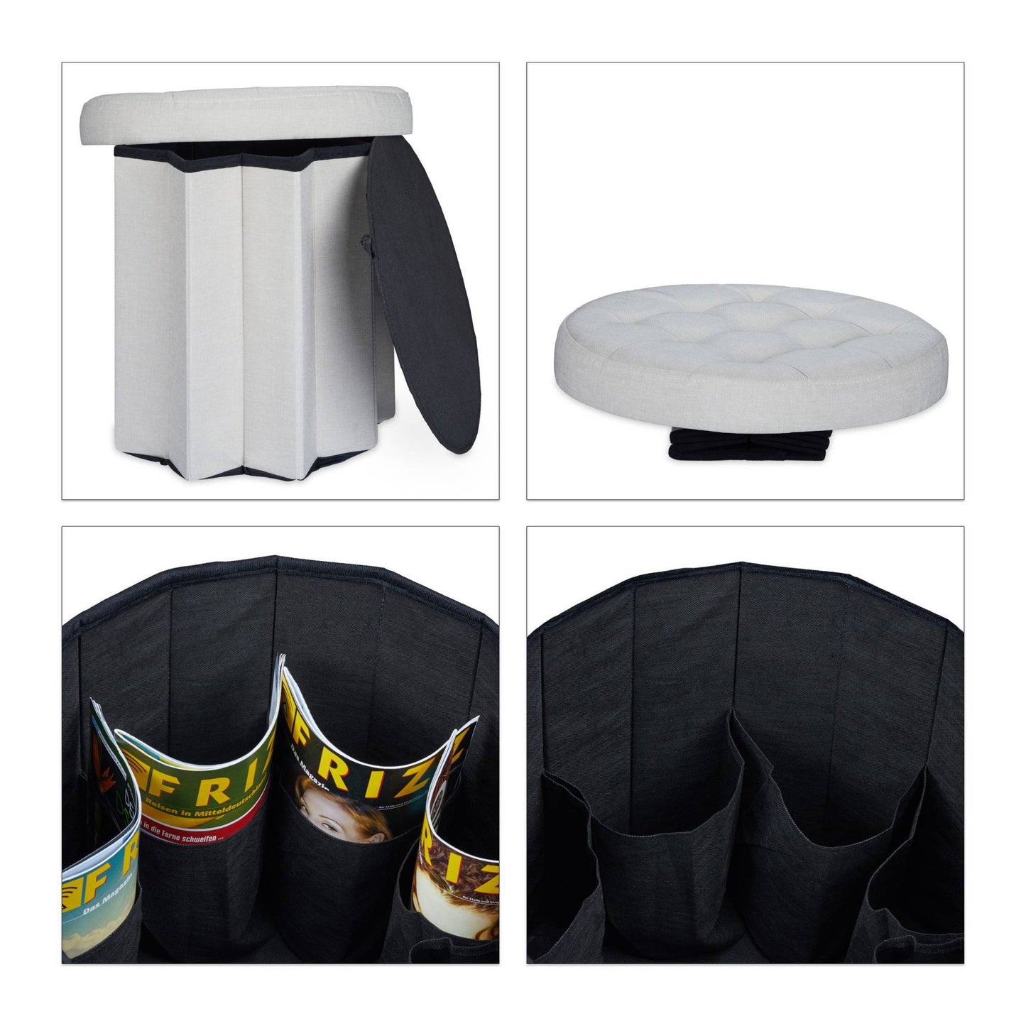 Stool with storage space size L round