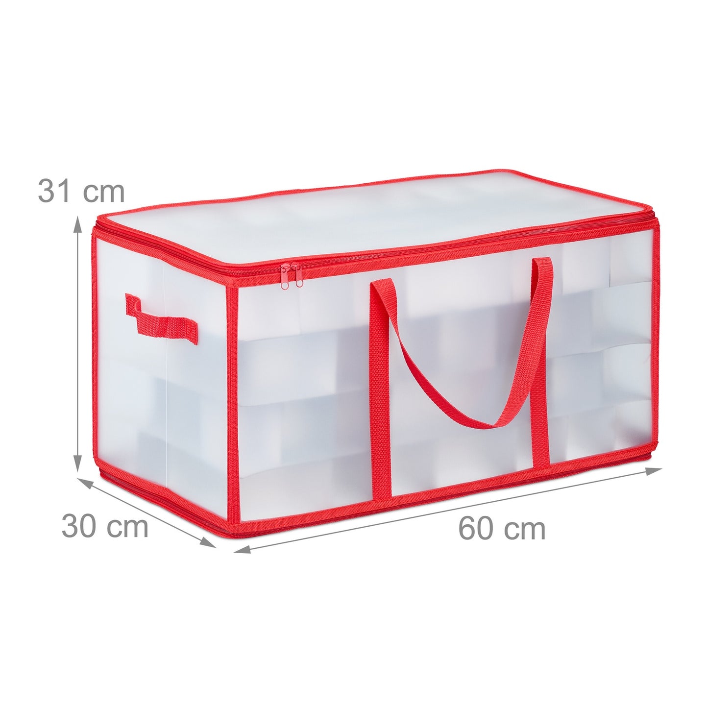 Storage Bag for 128 Christmas Ornaments, Adjustable Dividers