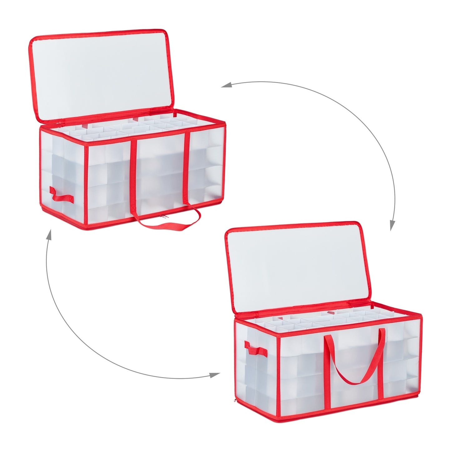 Storage Bag for 128 Christmas Ornaments, Adjustable Dividers