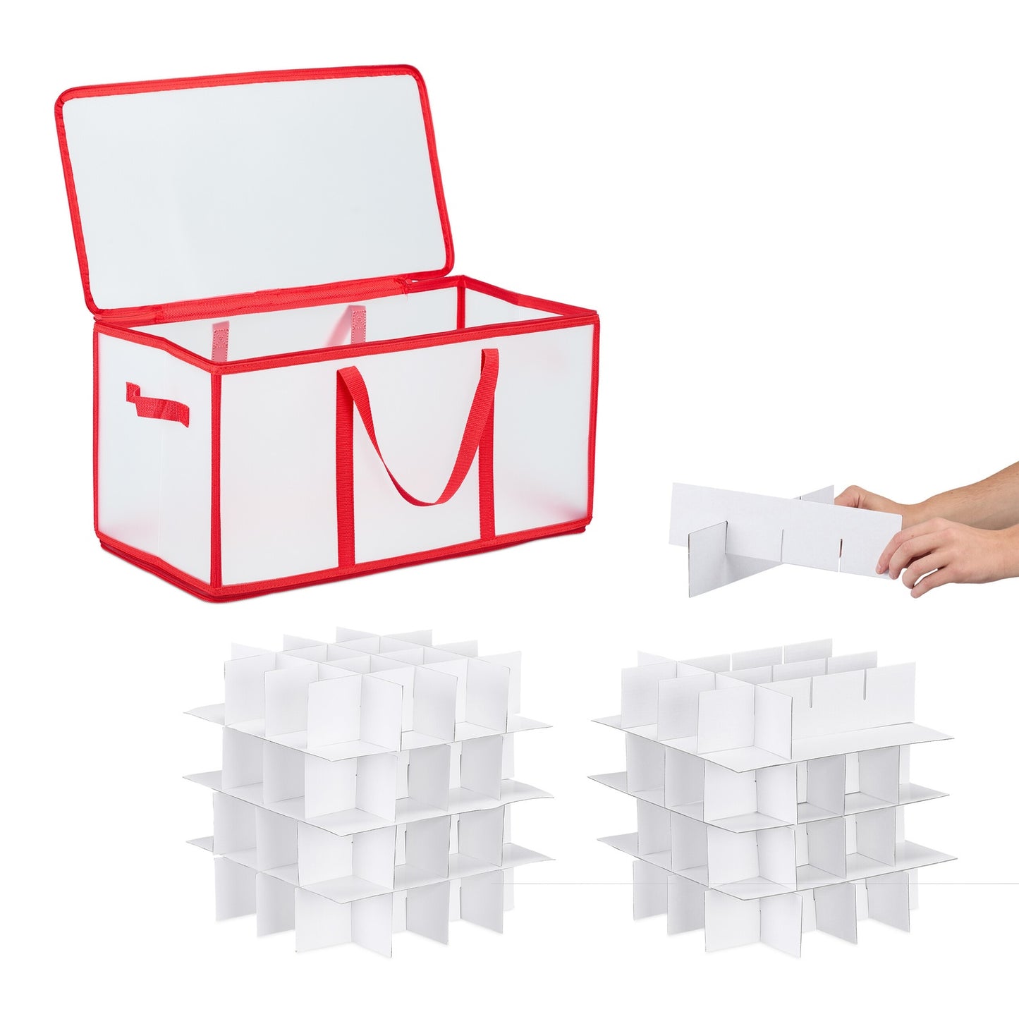 Storage Bag for 128 Christmas Ornaments, Adjustable Dividers