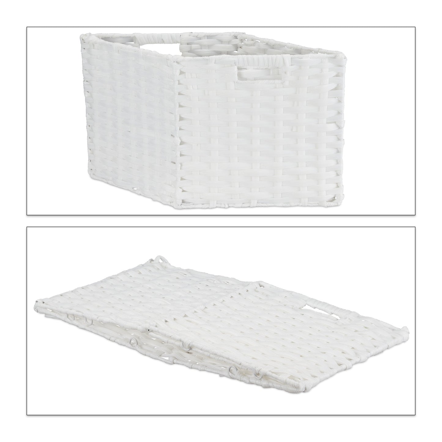Storage Baskets Set of 2 – Durable Plastic Organisers