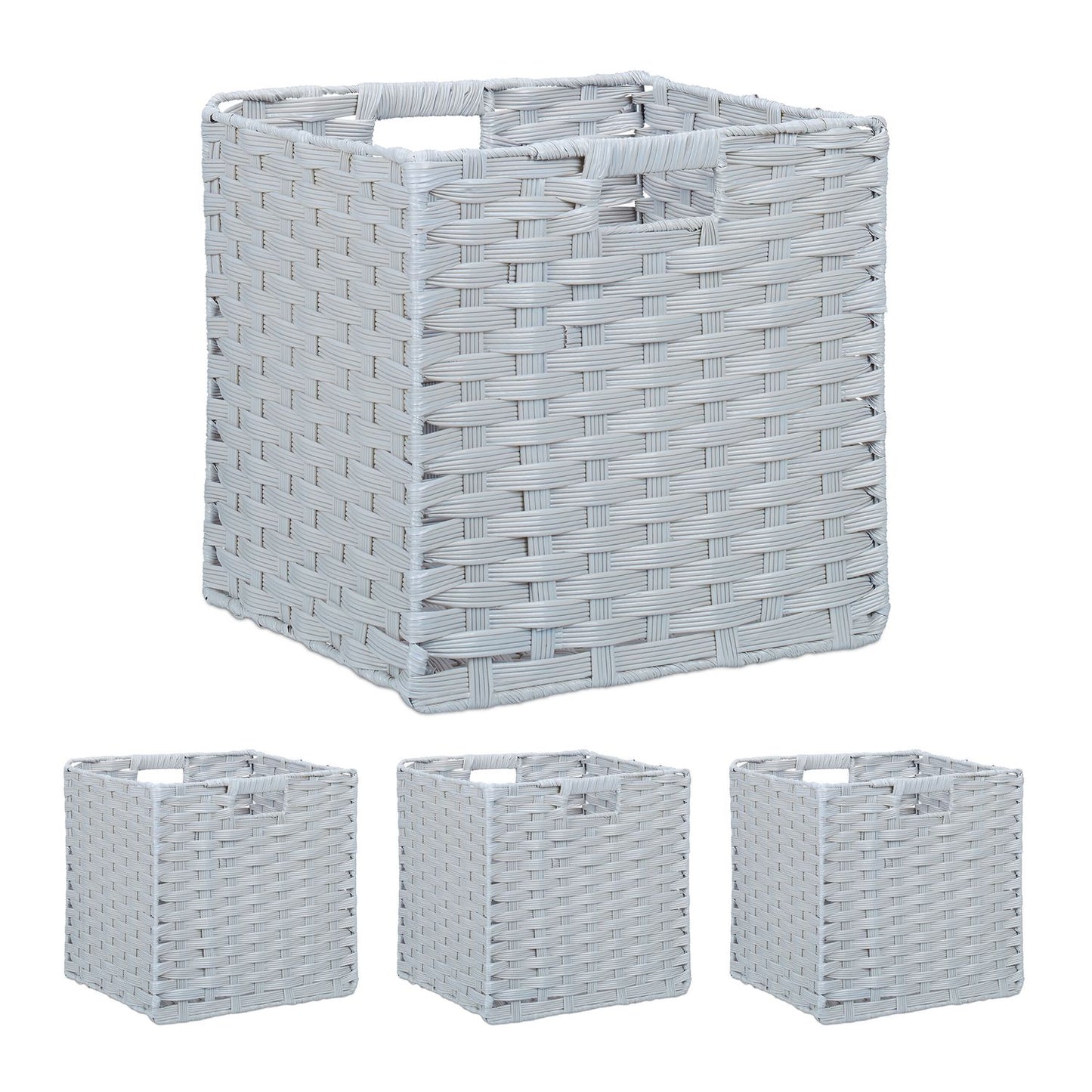 Storage Baskets Set of 4 – Durable Plastic Organisers