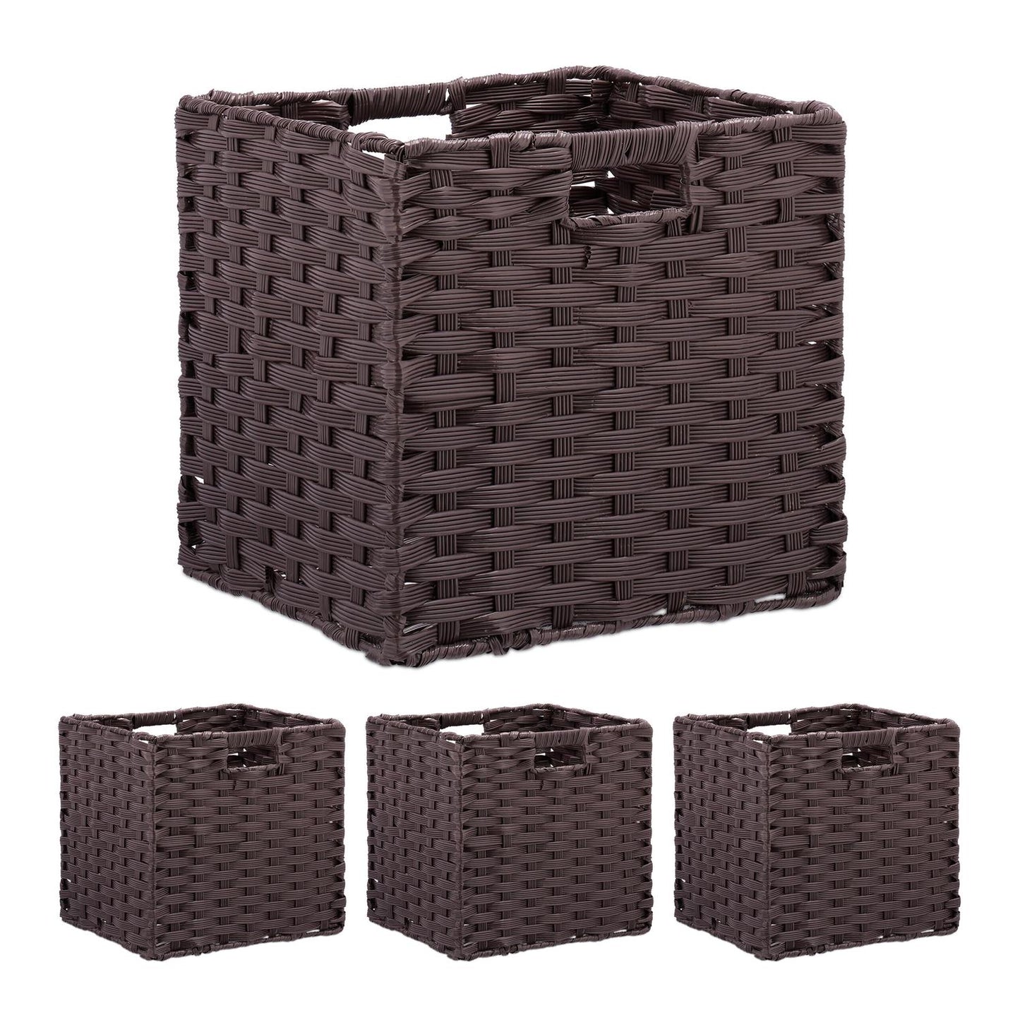 Storage Baskets Set of 4 – Durable Plastic Organisers