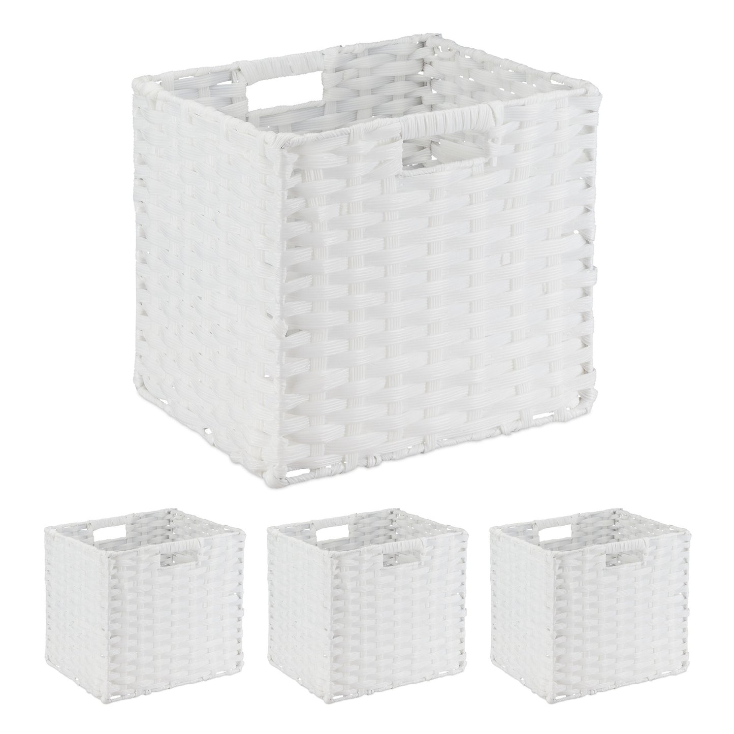 Storage Baskets Set of 4 – Durable Plastic Organisers
