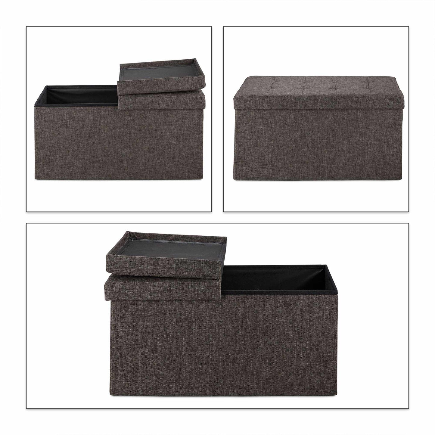 Storage Bench with Hinged Lid