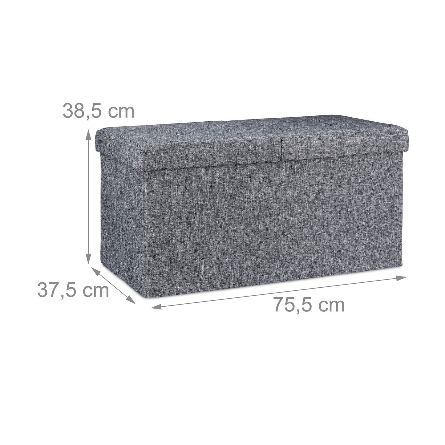 Storage bench with hinged lid