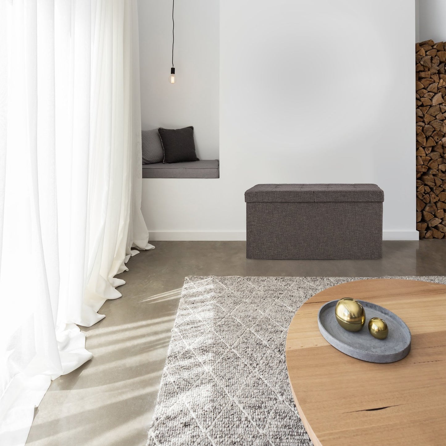Storage Bench with Hinged Lid