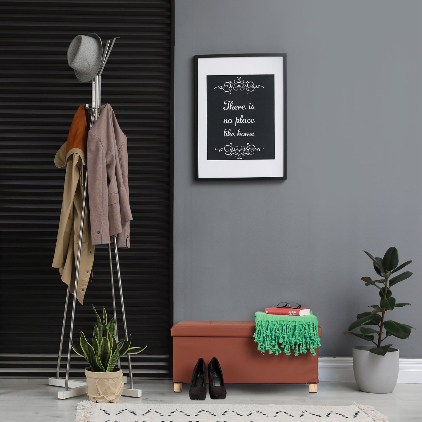 Storage Bench with Wooden Feet