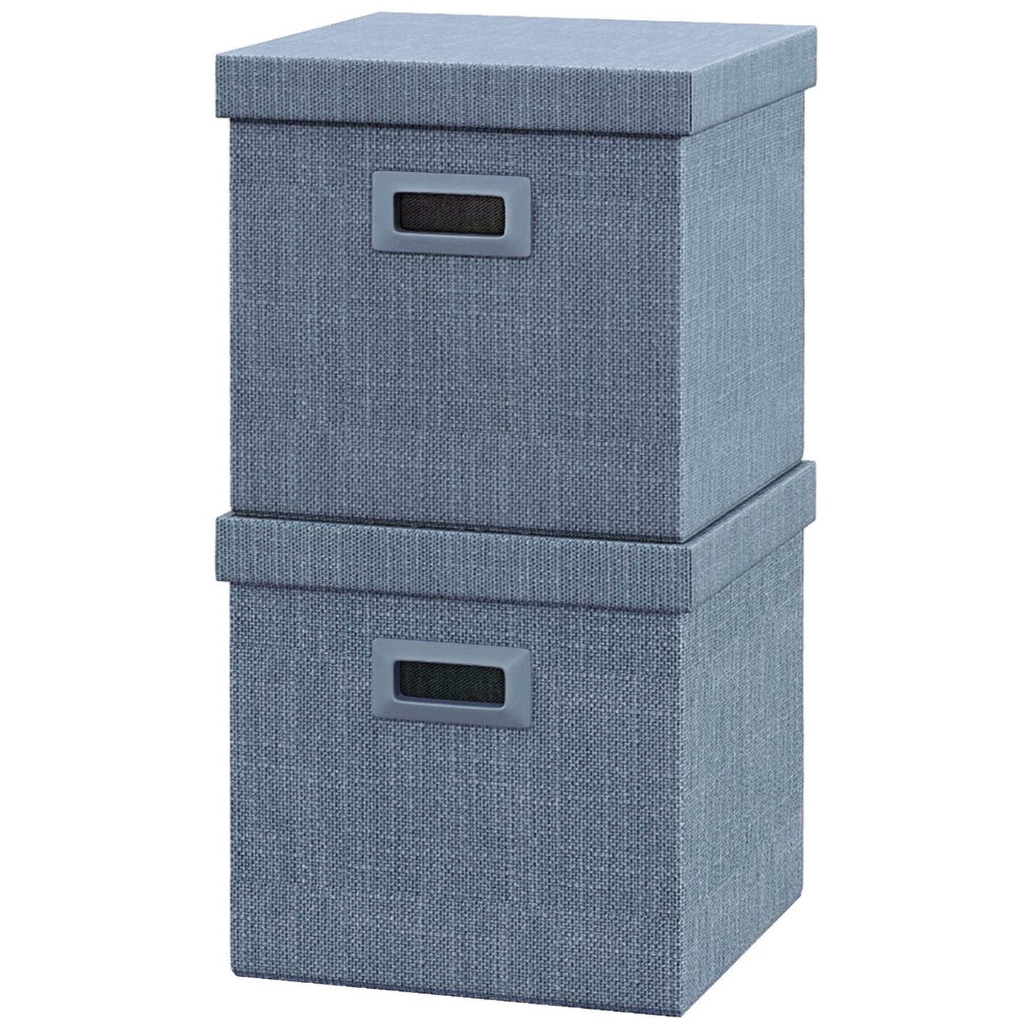 Stackable Blue Storage Cubes - Set of 2, Collapsible, 30x30x29 cm