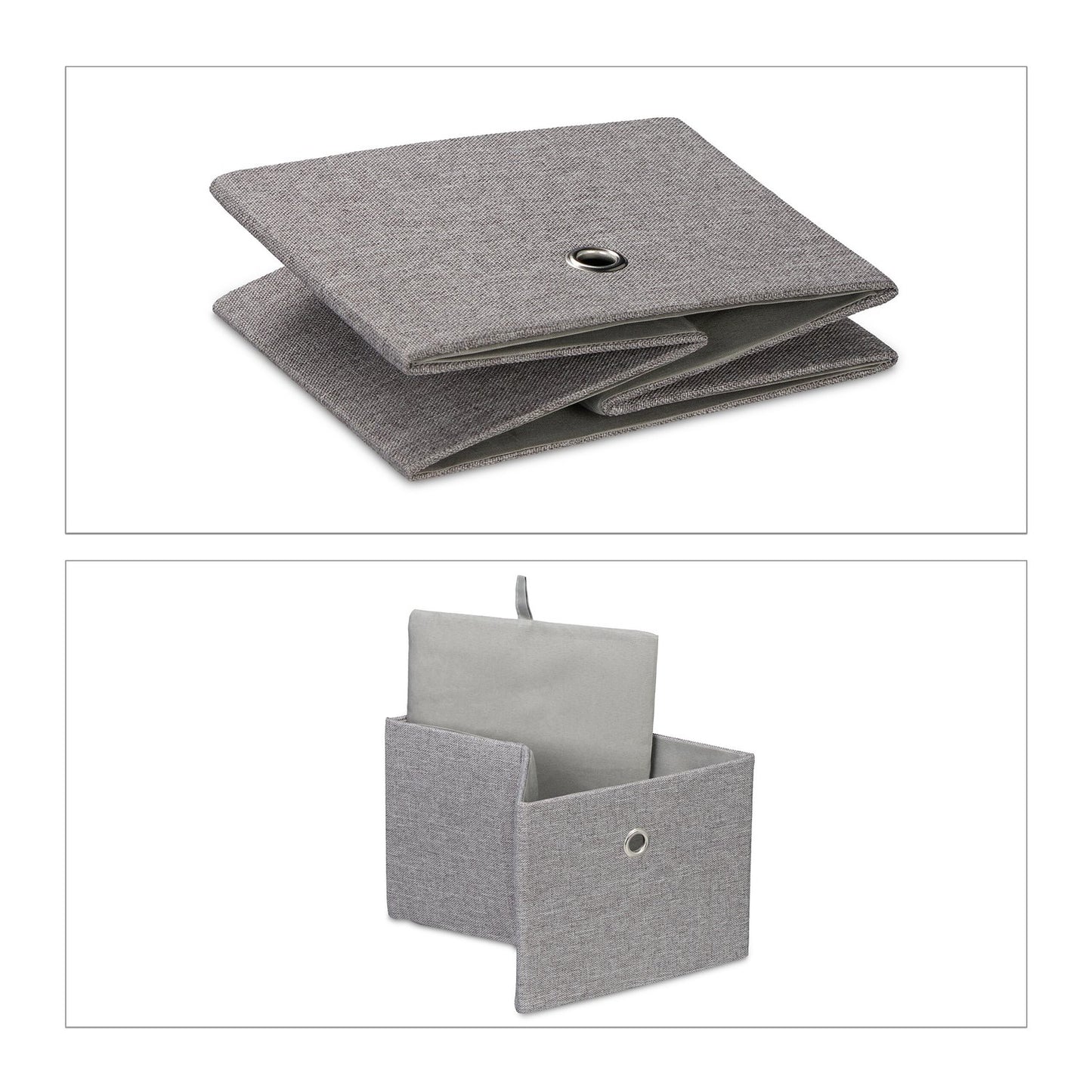 Storage Boxes Set of 2 – Multi-Color Fabric Organizers