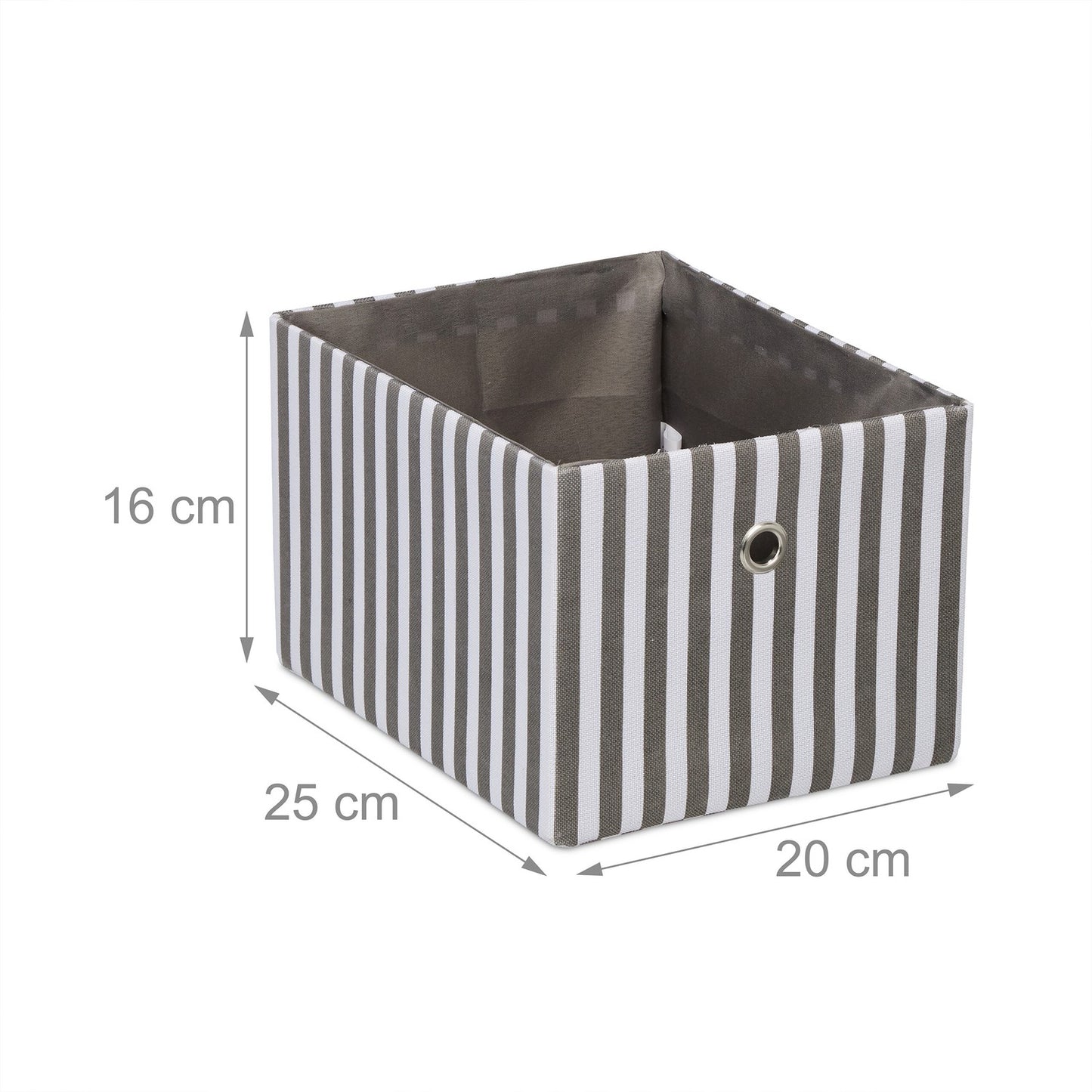 Storage Boxes Set of 2, White/Grey Fabric Organizers