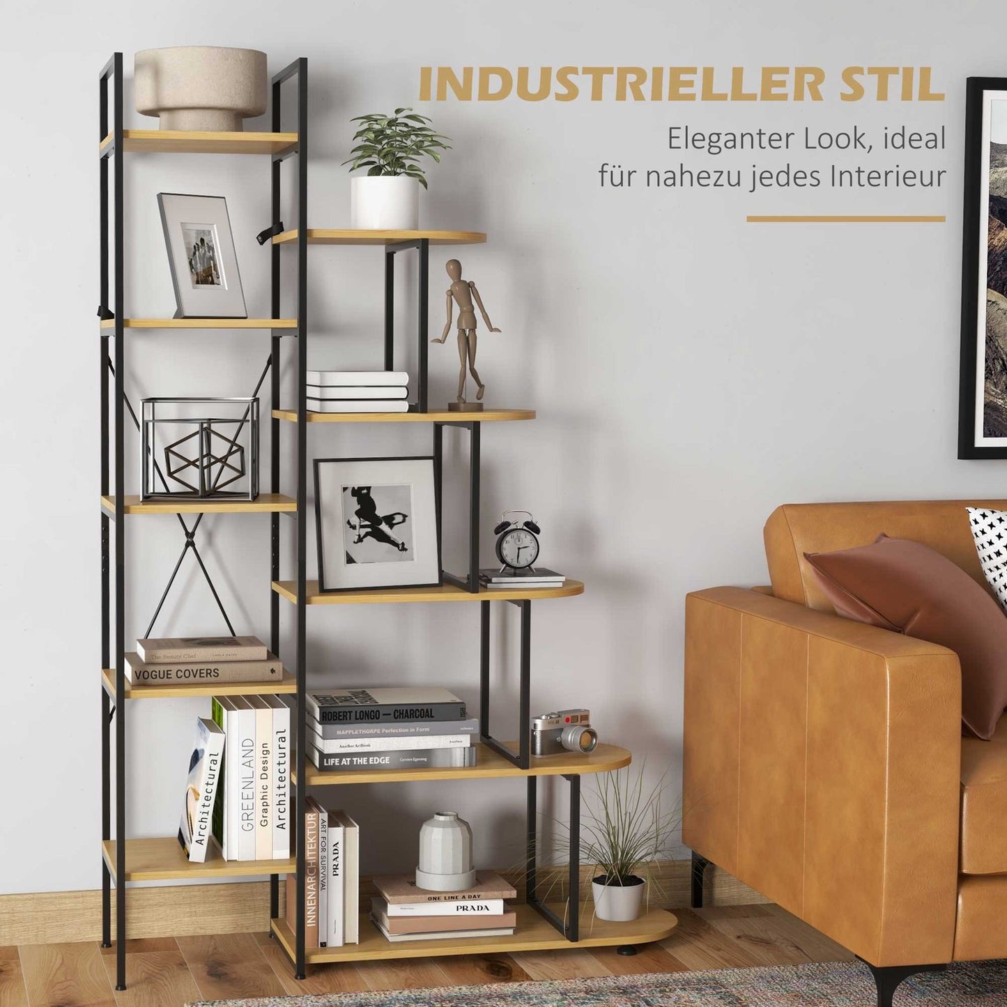 Industrial 5-tier storage shelf with anti-tilt for the home
