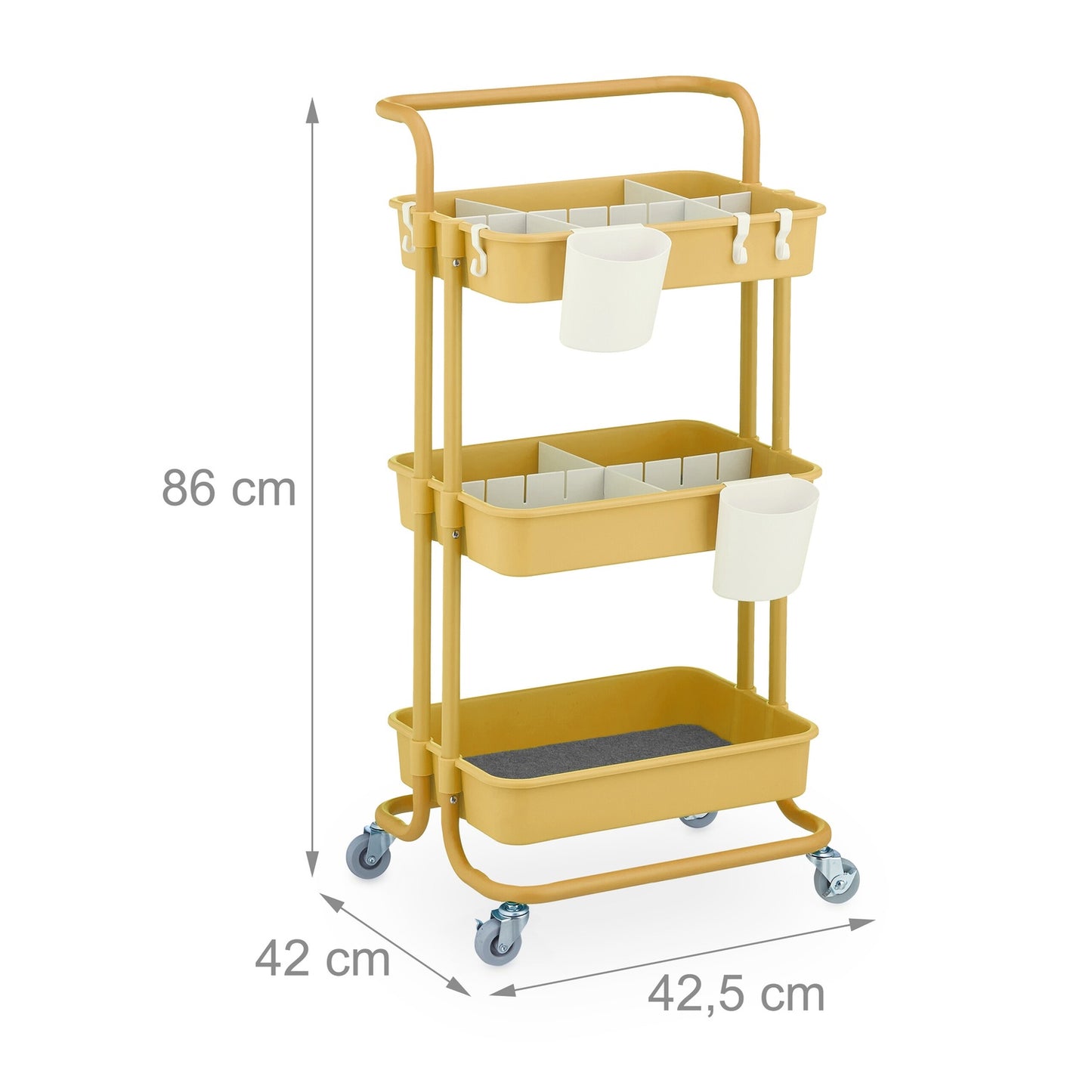 Storage Trolley with Felt Inserts and Accessories