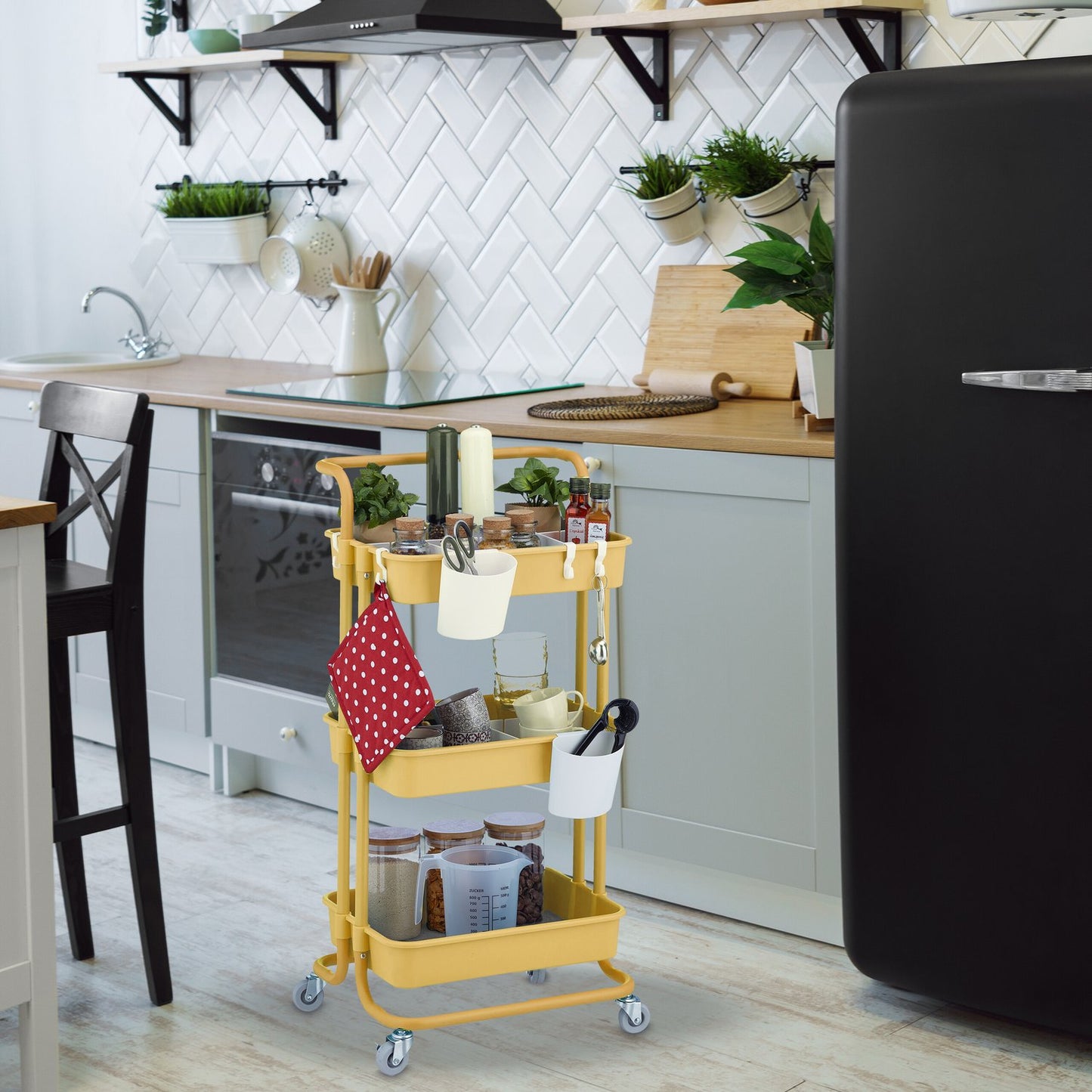Storage Trolley with Felt Inserts and Accessories