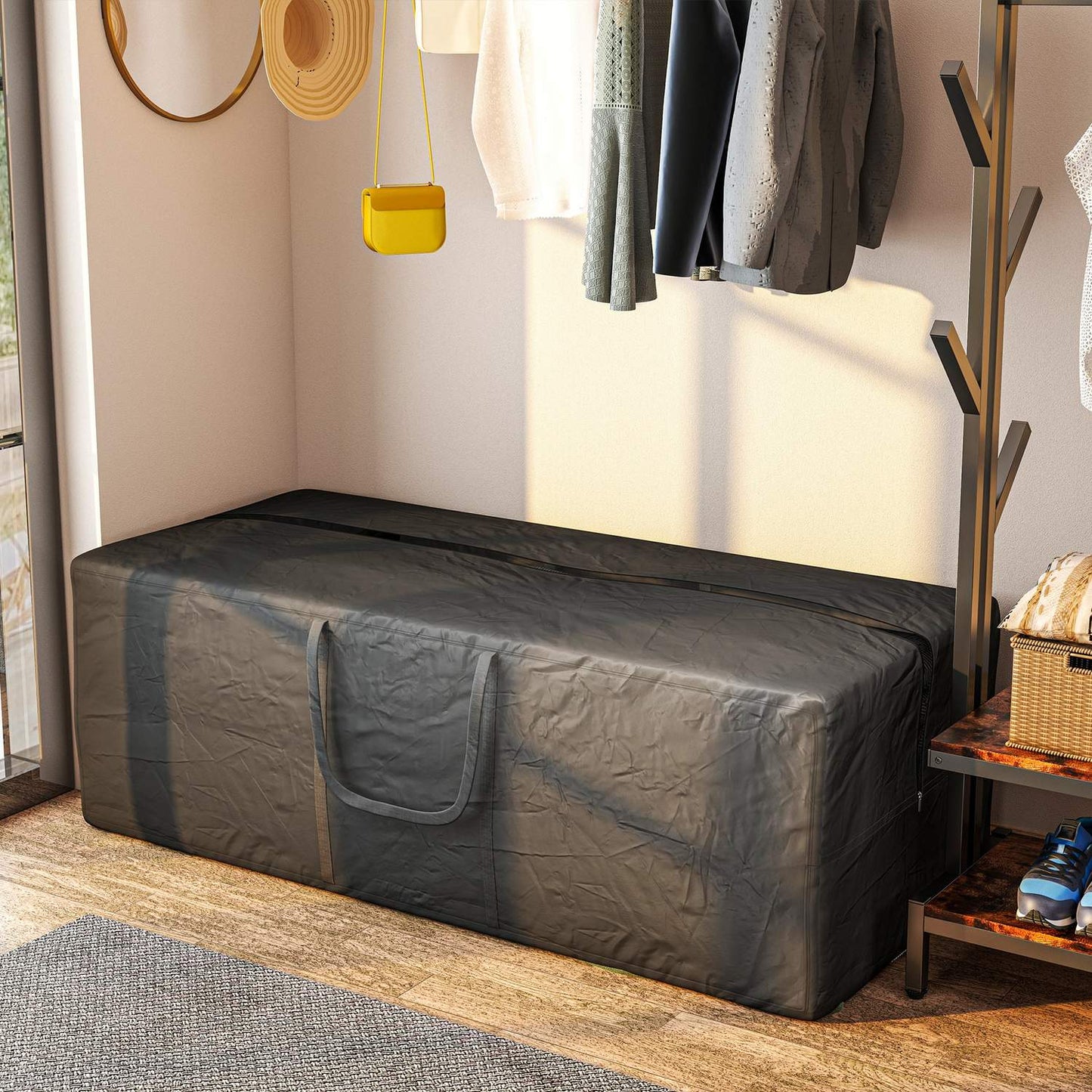 Black 840L Waterproof Camping Storage Bag, UV30+, Heavy Duty