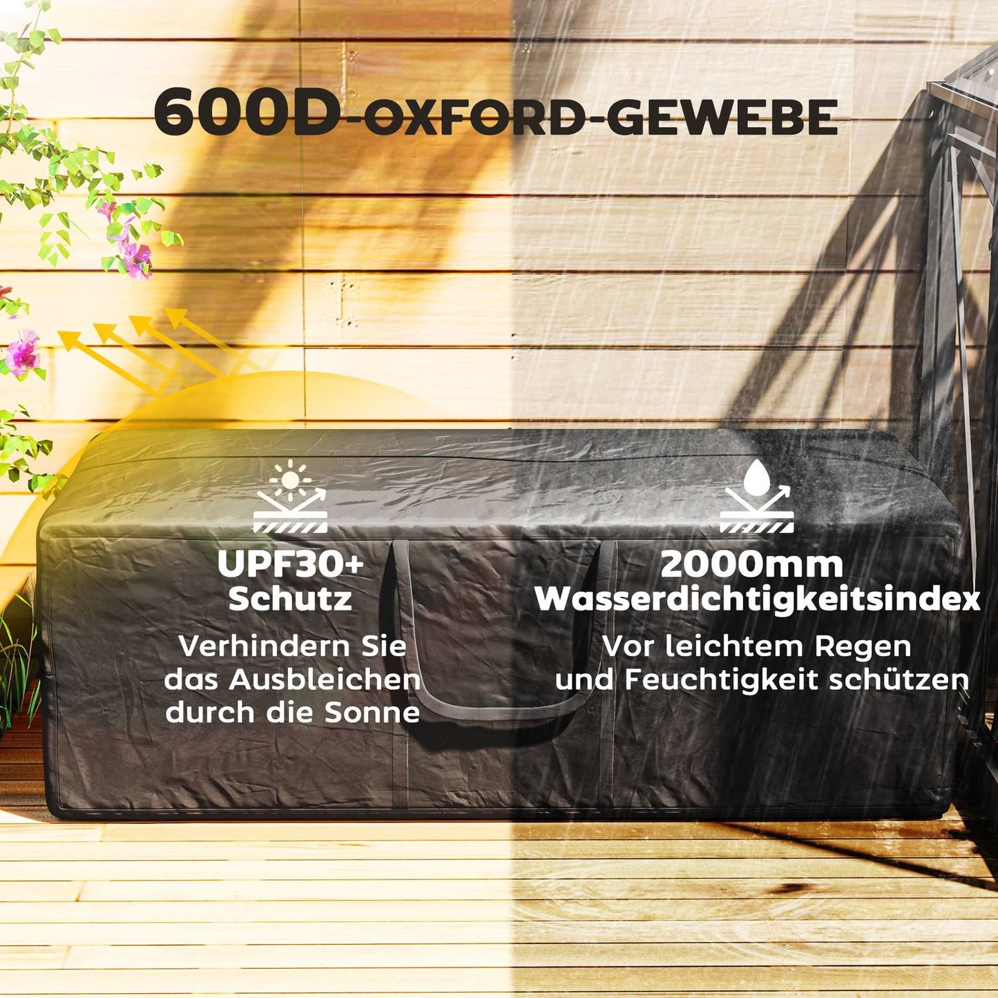Black 840L Waterproof Camping Storage Bag, UV30+, Heavy Duty