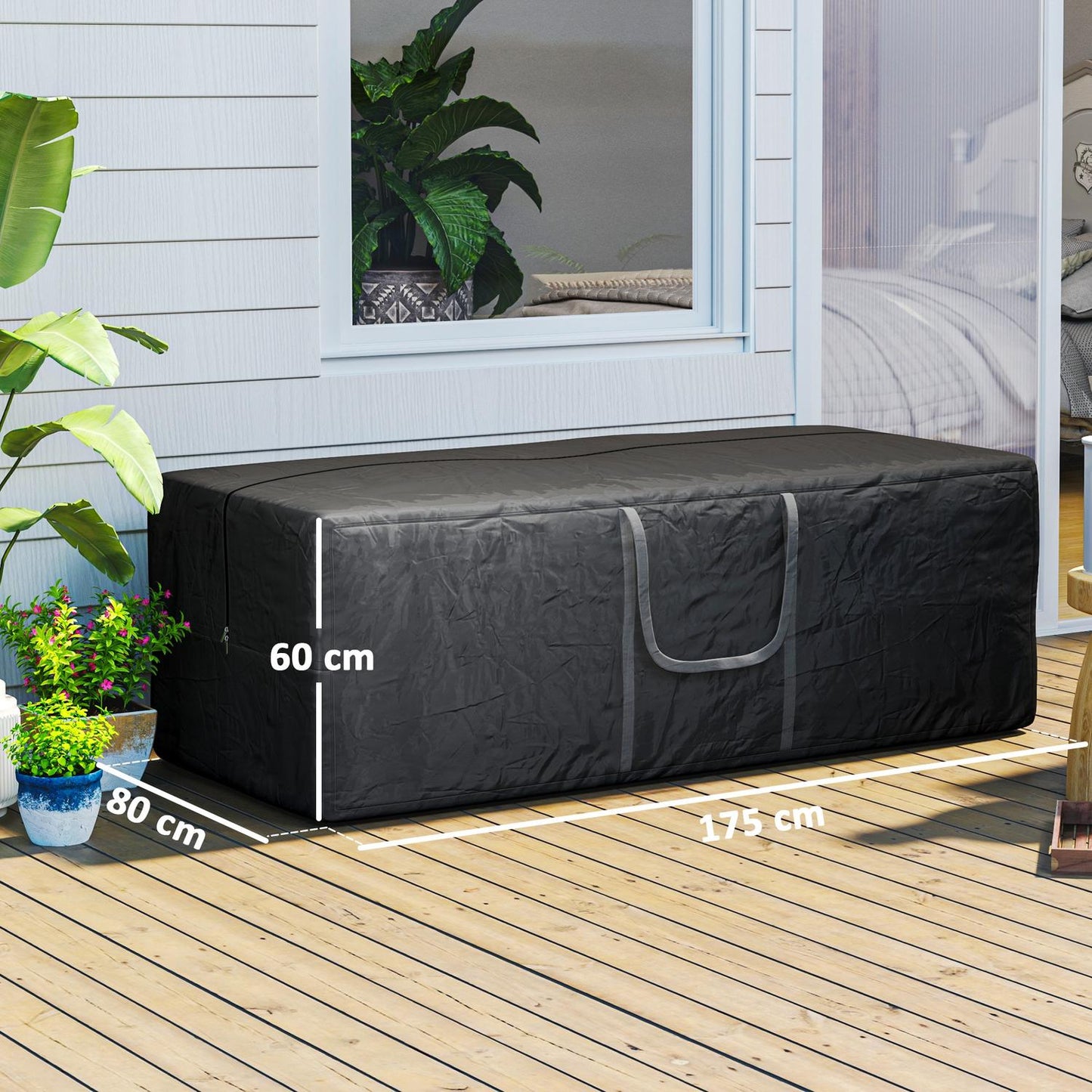 Black 840L Waterproof Camping Storage Bag, UV30+, Heavy Duty