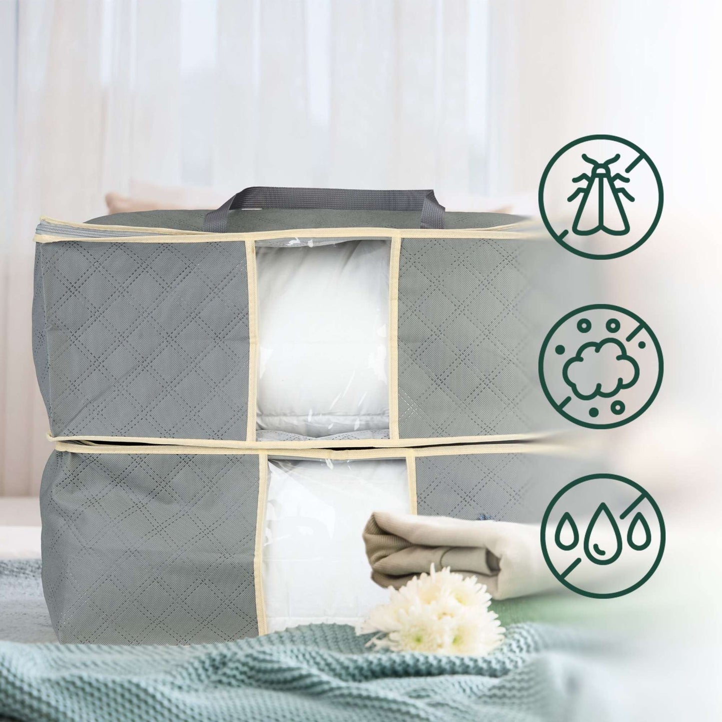 Storage bag for quilts 2-pack