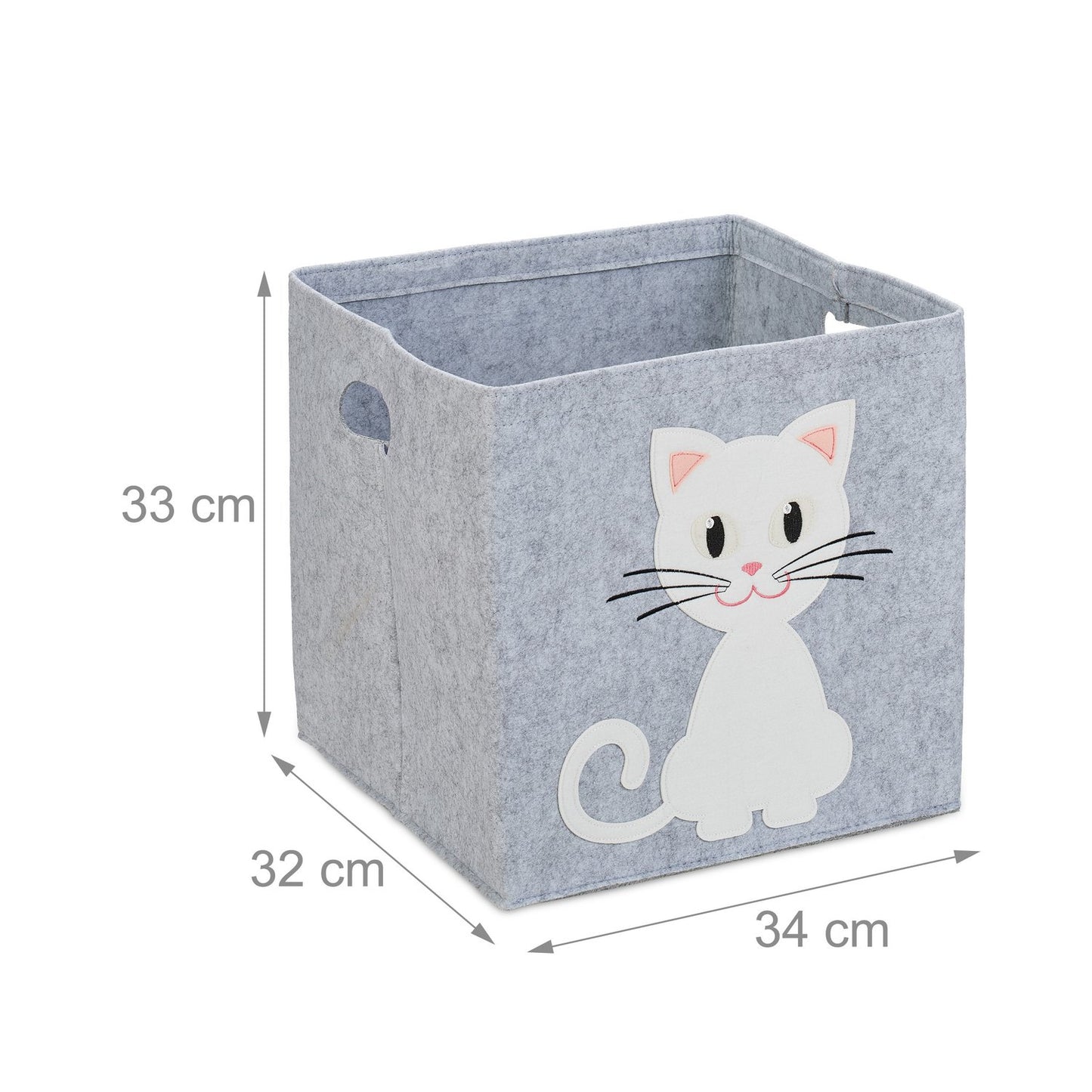Storage basket in felt with animal motifs
