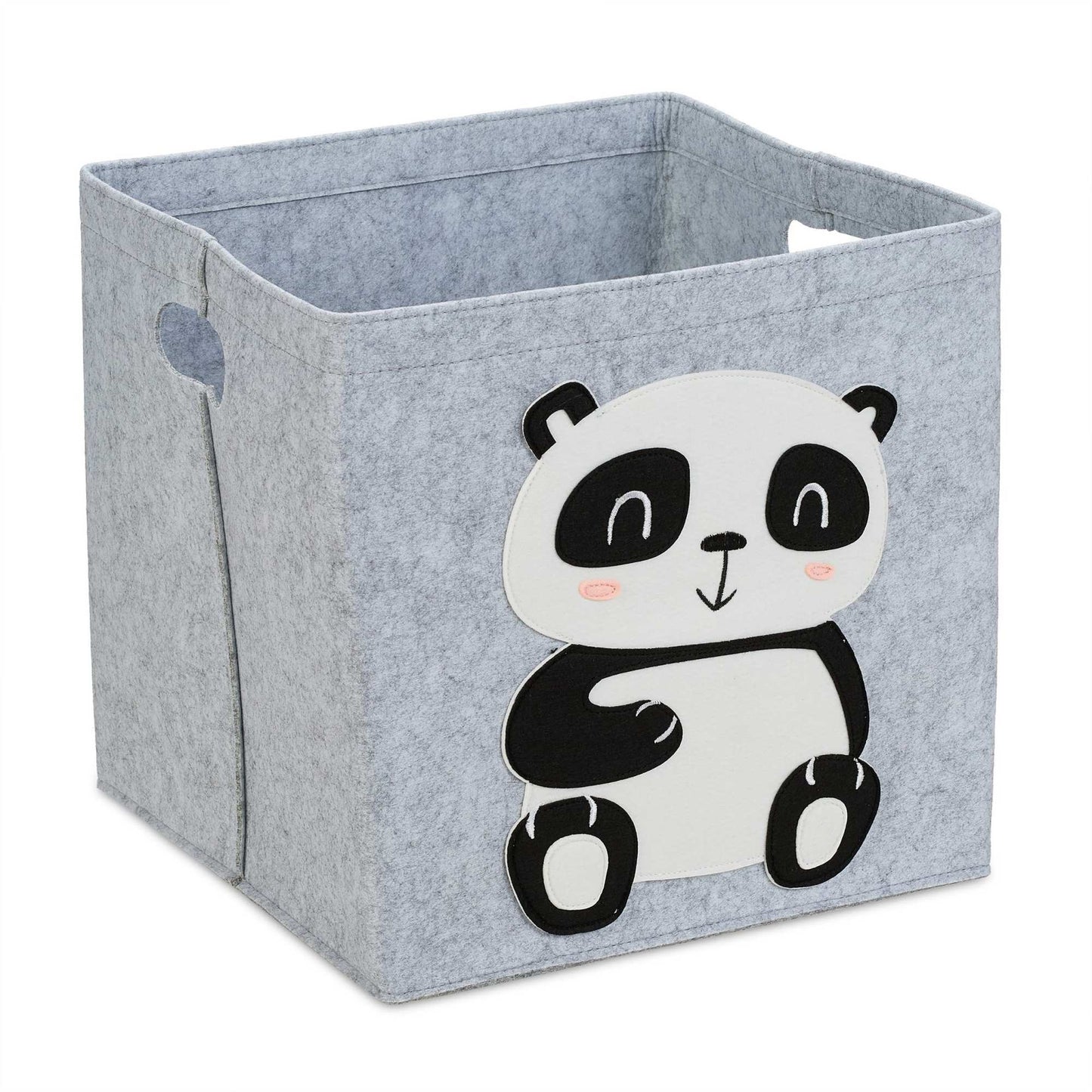 Storage basket in felt with animal motifs