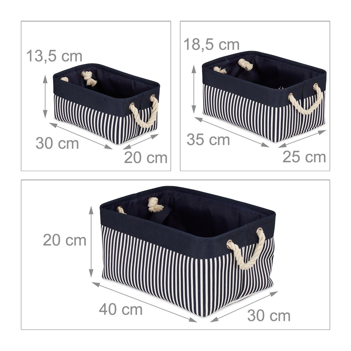 Storage baskets 3 sizes in one set