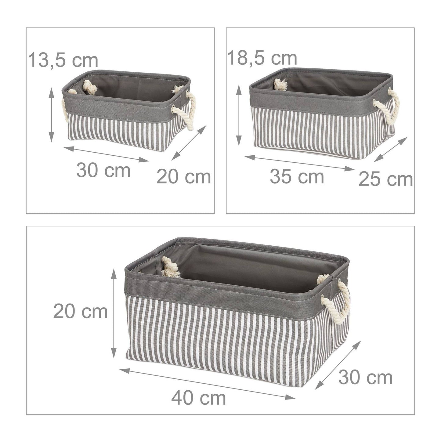 Storage baskets 3 sizes in one set