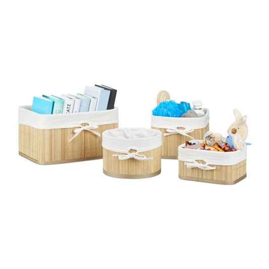 Storage baskets Set of 4 Bamboo