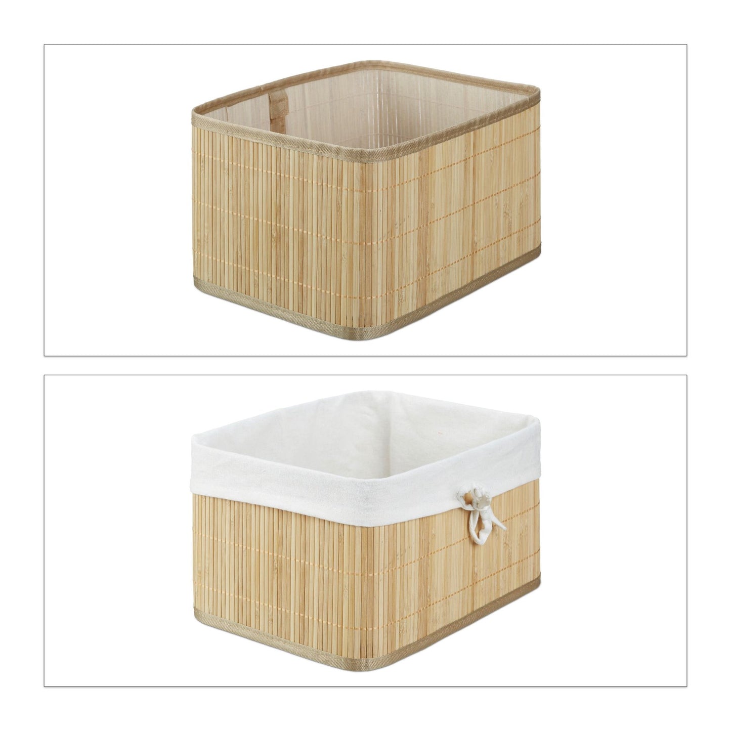 Storage baskets Set of 4 Bamboo
