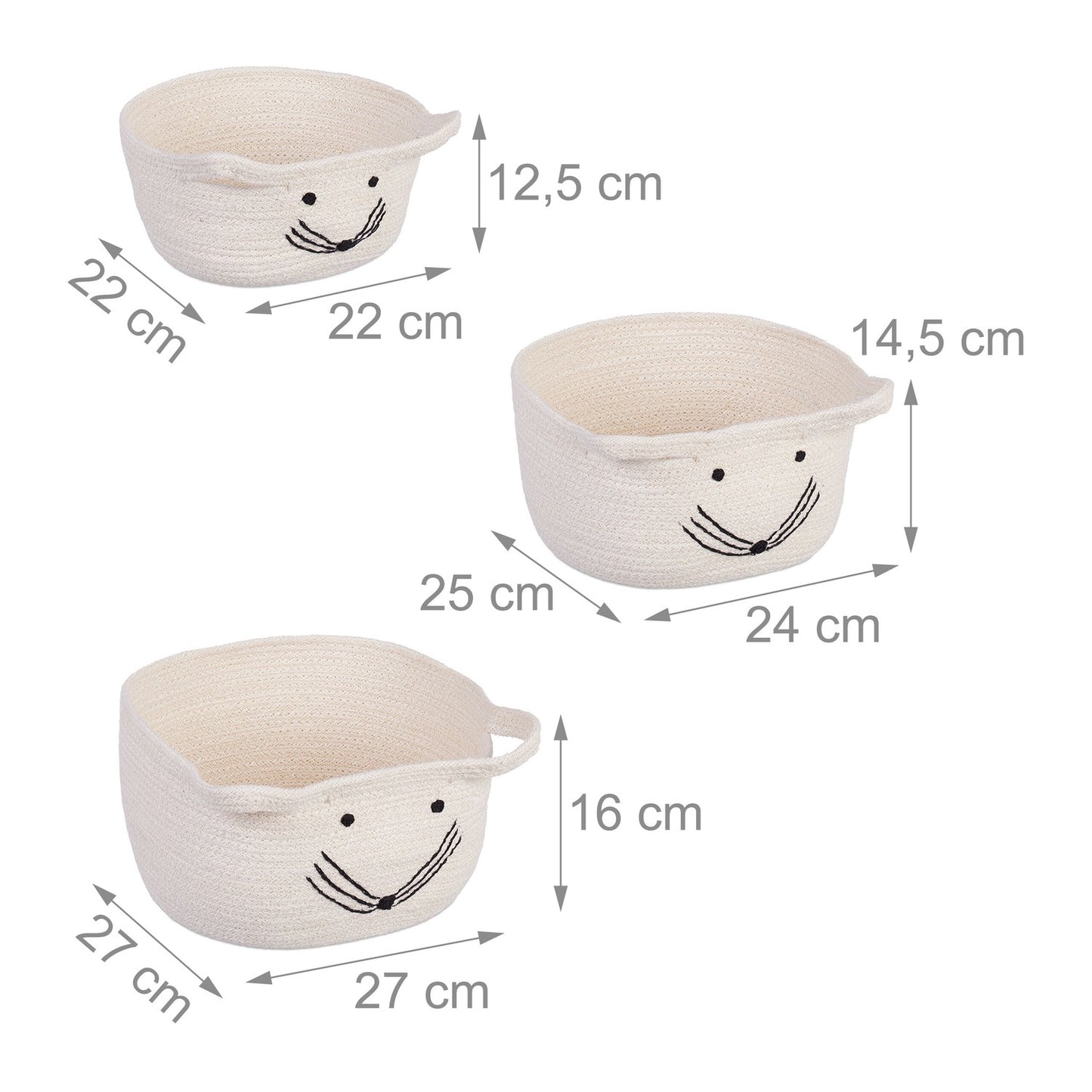 Storage basket set of 3