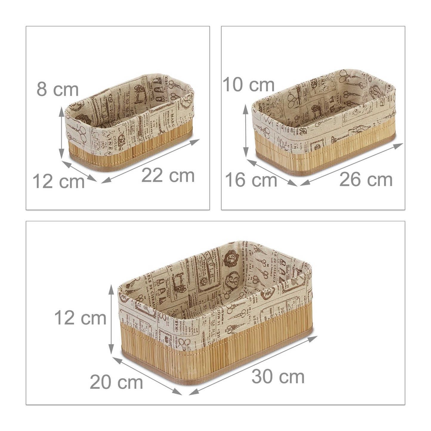 Storage baskets - set of 3